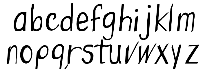 Wonky Printed Font LOWERCASE