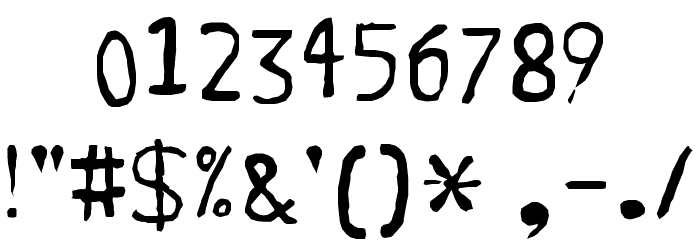 Wonky Typewriter Font OTHER CHARS
