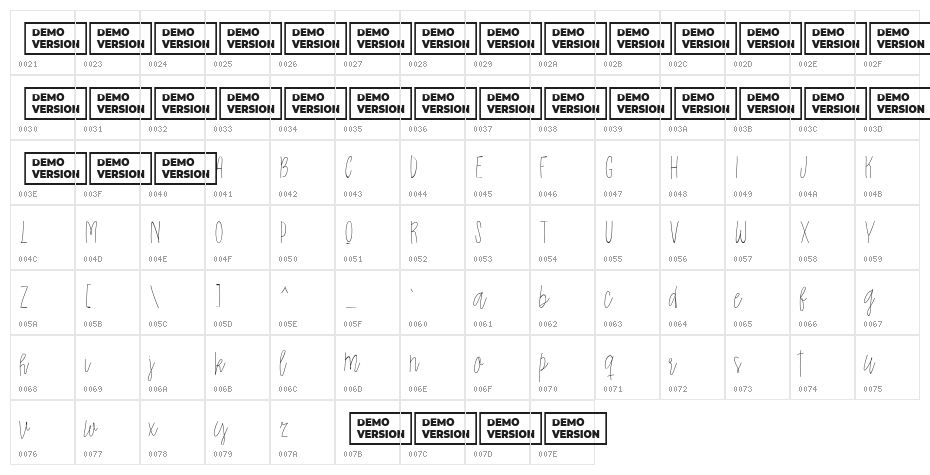 Wonsmith Light Character Map