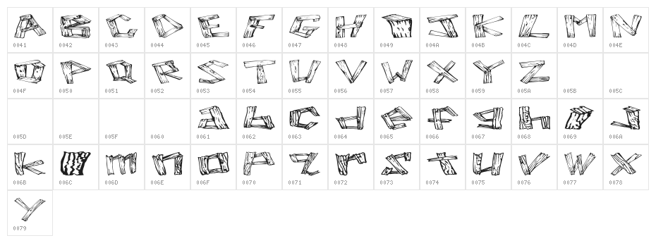 Wood 2 Character Map