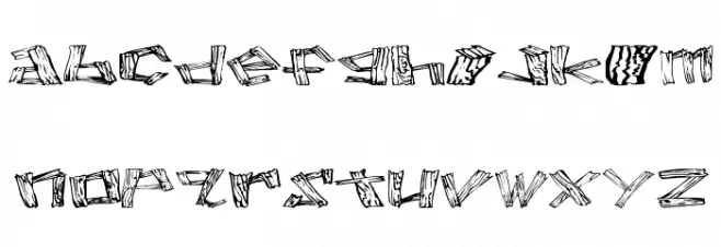 Wood 2 Schriftart Kleinbuchstaben