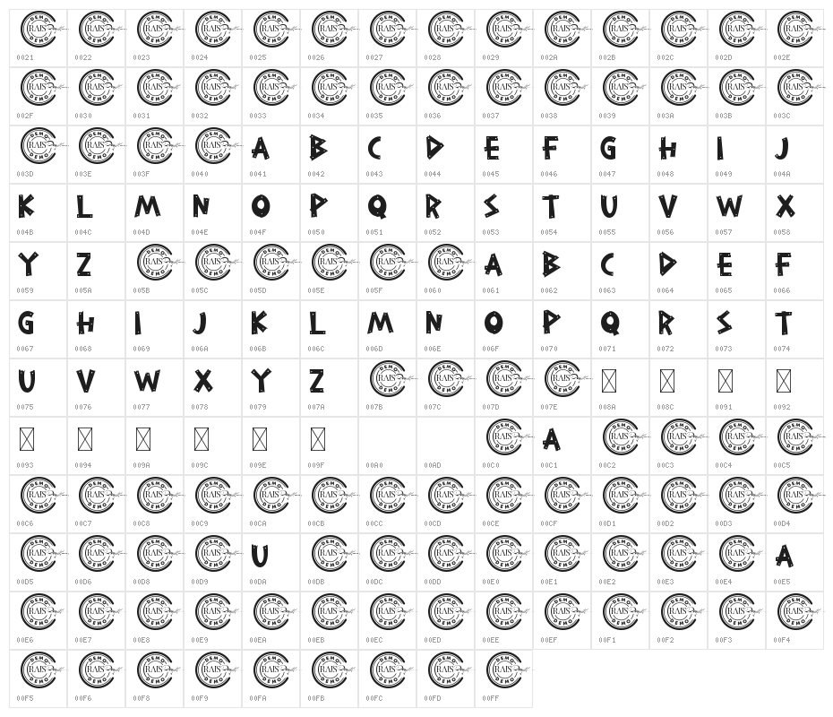 Wood Beads Demo Character Map
