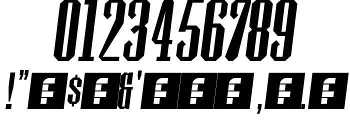 Wood Block One Italic Font OTHER CHARS