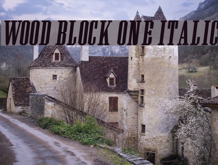 Wood Block One Italic Font examples
