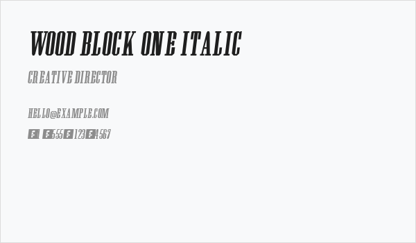 Wood Block One Italic Business Card