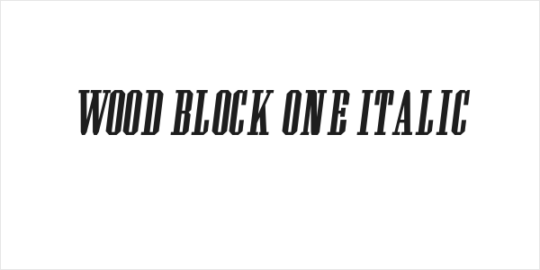 Wood Block One Italic Logo