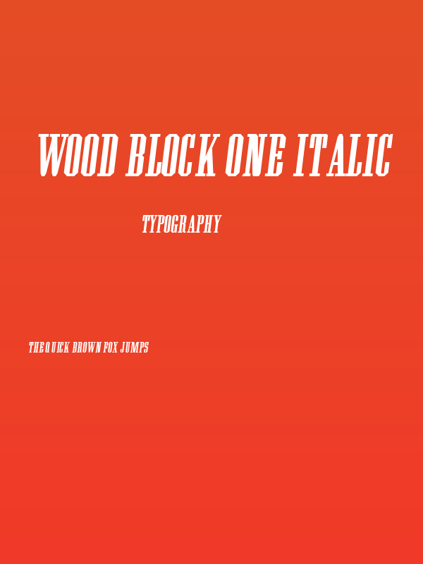 Wood Block One Italic Poster