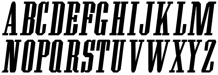 Wood Block One Italic Font LOWERCASE