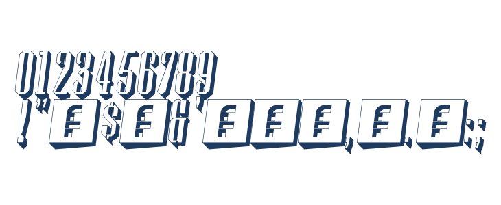 Wood Block One With Shadow Italic Other Characters