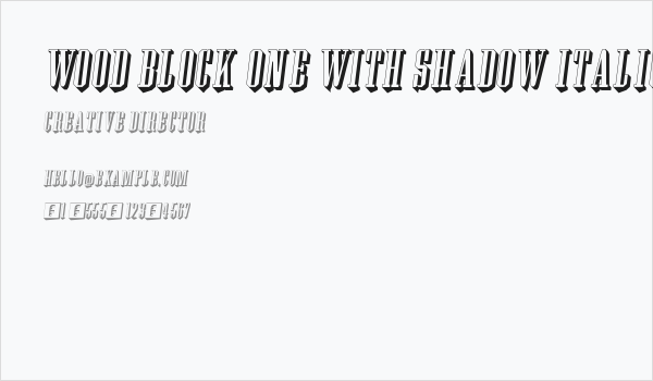 Wood Block One With Shadow Italic Business Card