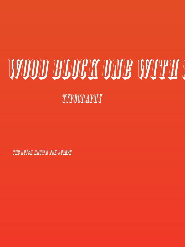 Wood Block One With Shadow Italic Poster