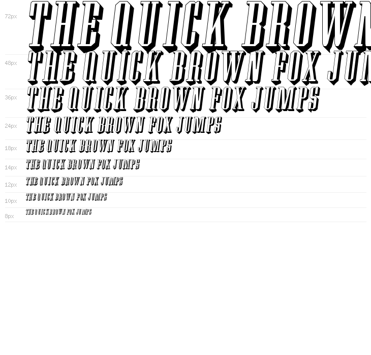 Wood Block One With Shadow Italic Waterfall