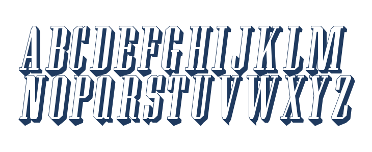 Wood Block One With Shadow Italic Lowercase