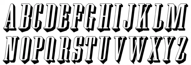 Wood Block One With Shadow Italic फ़ॉन्ट लोअरकेस