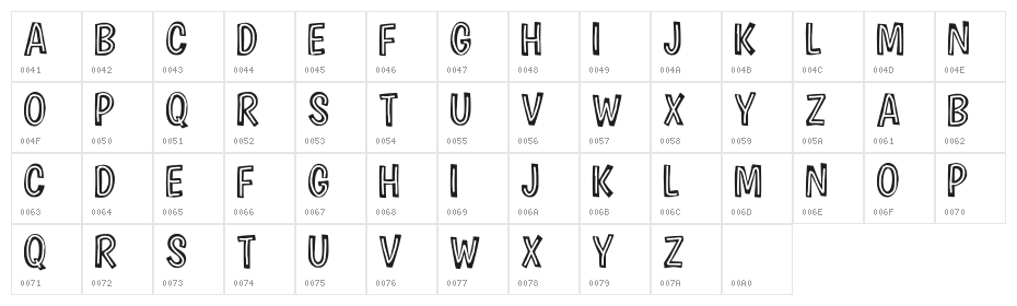 Wood Carved Regular Character Map