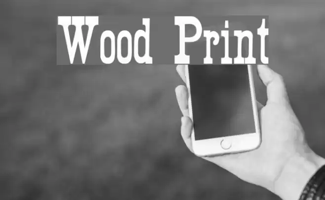 Wood Print Font examples