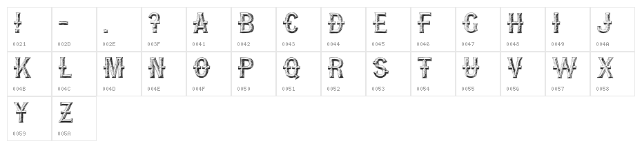 Wood Relief Character Map