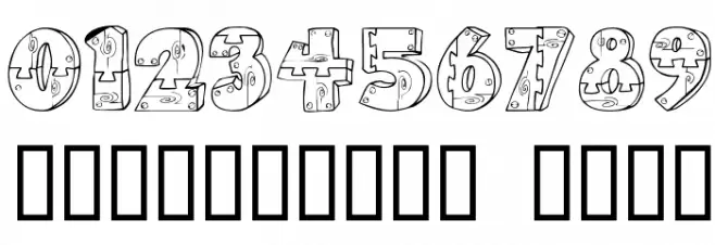 Wood Shapes Font Alte caractere