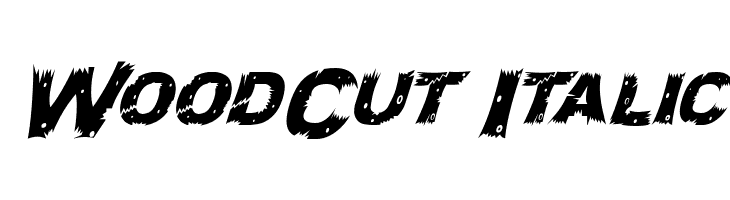 WoodCut Italic Font