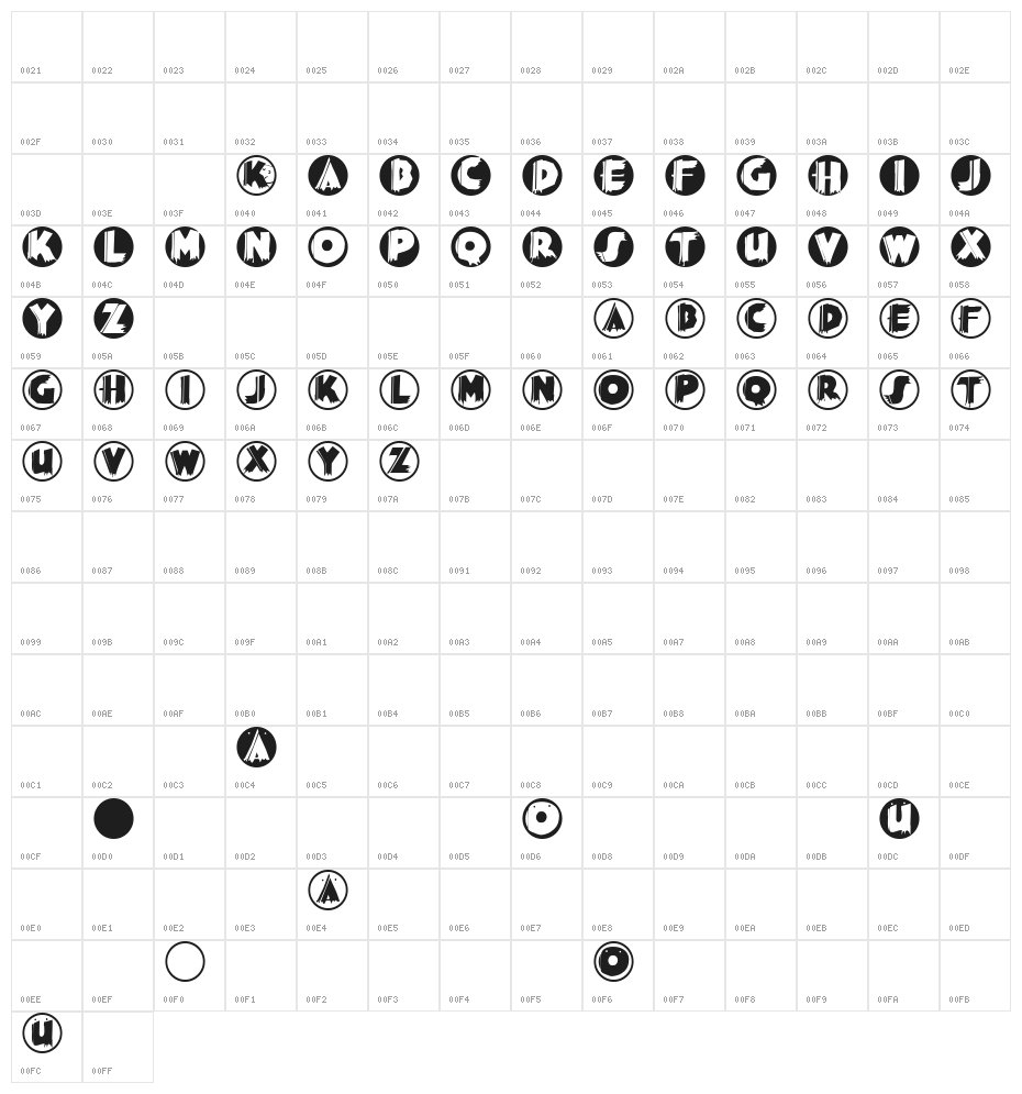 WoodPecker Character Map