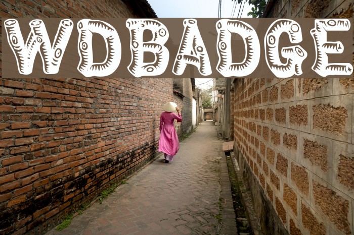Woodbadge Font examples