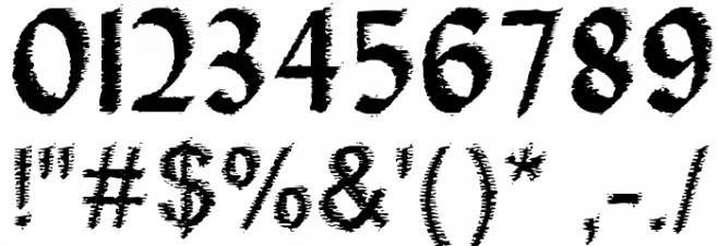 Woodbrush Font OTHER CHARS