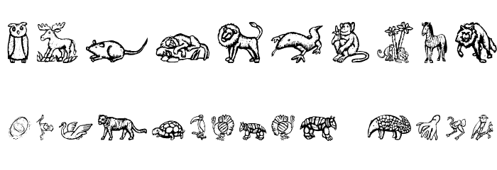 WoodcutAnimals Font OTHER CHARS