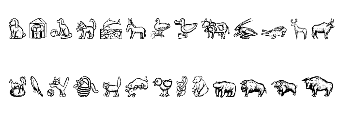 WoodcutAnimals Font LOWERCASE
