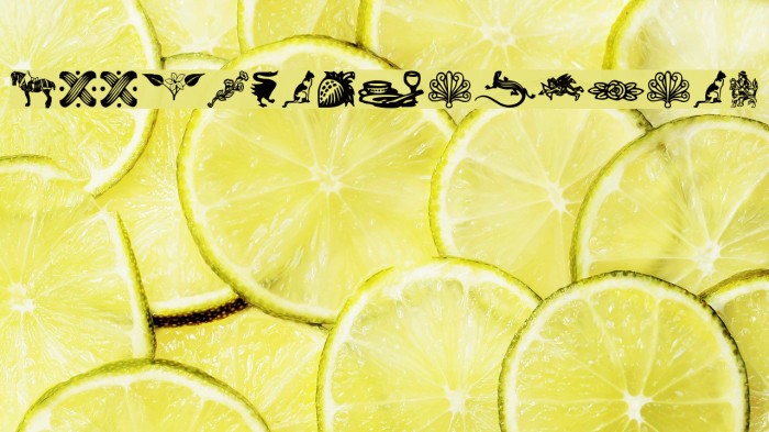 WoodcutOrnaments Font examples