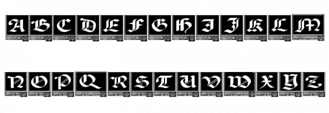Woodcut_Capitals Schriftart Kleinbuchstaben