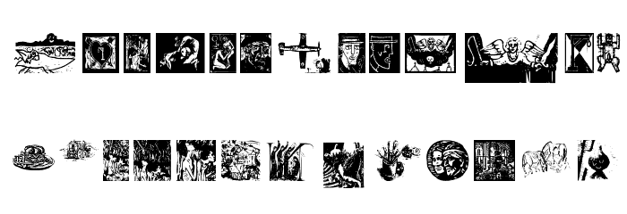 WoodcutsFound Font LOWERCASE