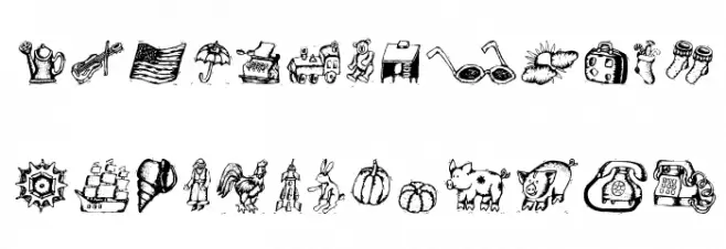 WoodcutsOne Schriftart Groß