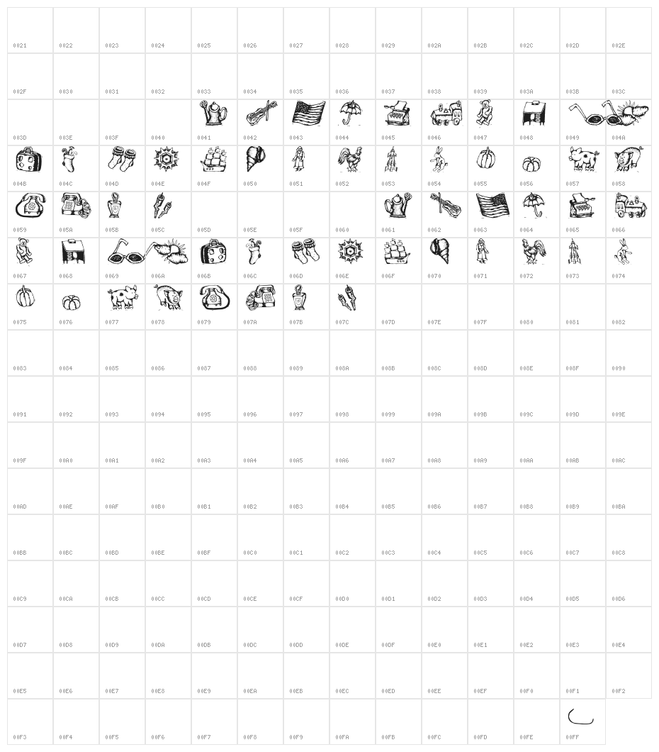 WoodcutsOne Character Map