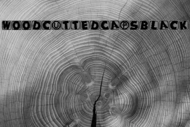 WoodcuttedCapsBlack Font examples