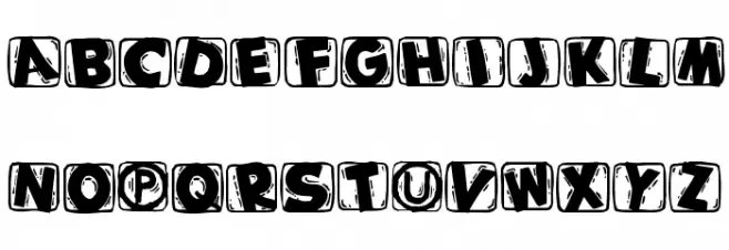 WoodcuttedCapsBlack फ़ॉन्ट लोअरकेस