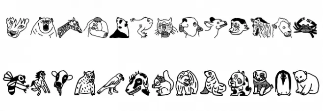 Woodcutter Animal Faces Polices MAJUSCULES