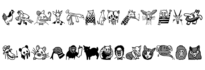 Woodcutter Animal Faces Font LOWERCASE