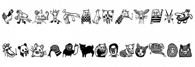 Woodcutter Animal Faces Fuentes MINÚSCULAS