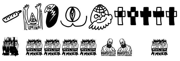 Woodcutter Asylum Font Alte caractere