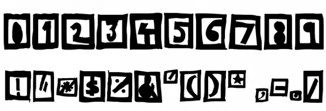 Woodcutter Black Square Font OTHER CHARS
