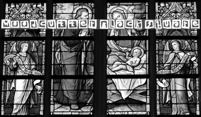 Woodcutter Black Square Font examples