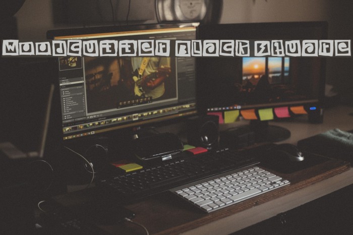 Woodcutter Black Square Font examples