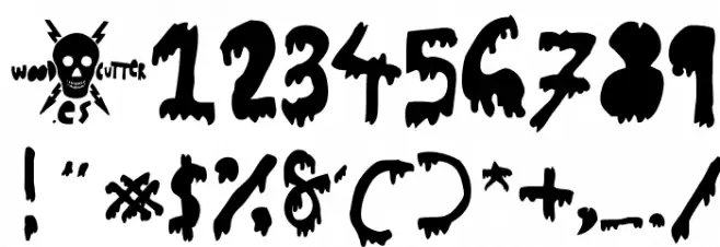 Woodcutter Dripping Nightmare v.01 Font OTHER CHARS
