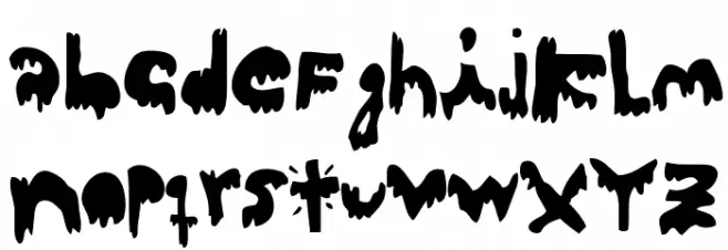 Woodcutter Dripping Nightmare v.01 Schriftart Kleinbuchstaben