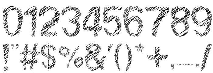 Woodcutter Fine Scketch Font OTHER CHARS