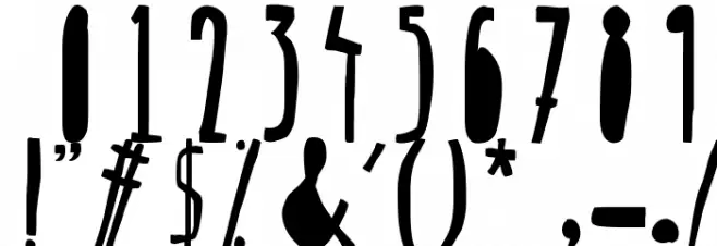 Woodcutter Gigantismo Font OTHER CHARS