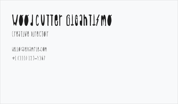 Woodcutter Gigantismo Business Card