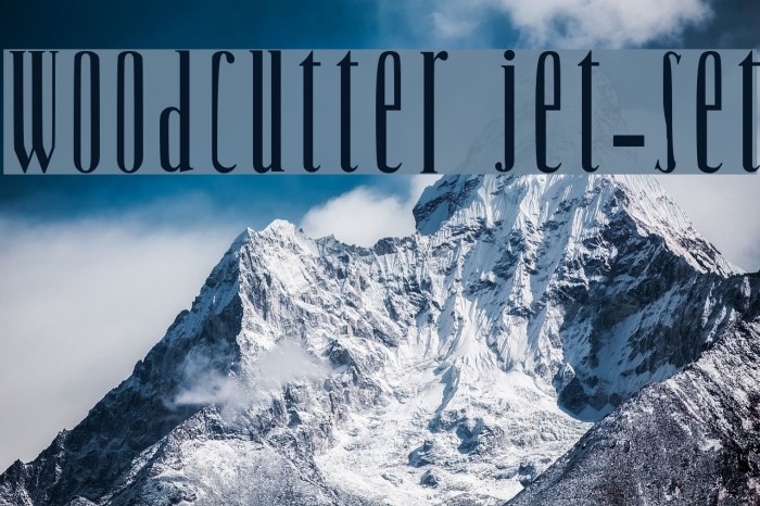 Woodcutter Jet-Set Font examples