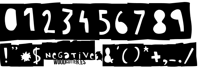 Woodcutter Negative Font OTHER CHARS
