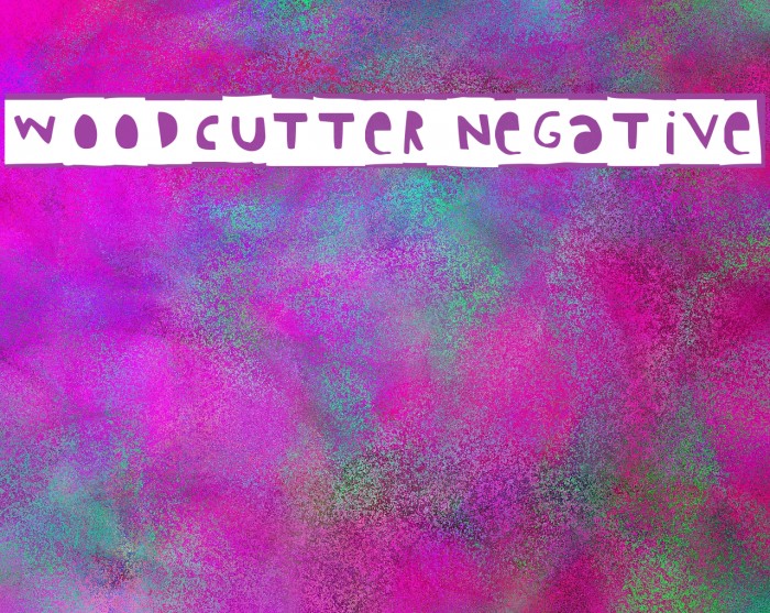 Woodcutter Negative Font examples
